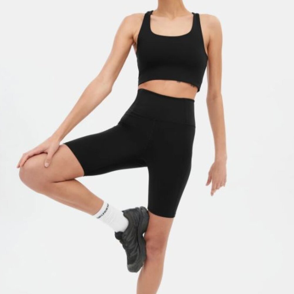 Girlfriend Collective Black Run Bike Shorts 8.5" Inseam Women's Size XS